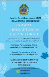 JADWAL PENDAFTARAN DAN PERSYARATAN BERKAS LAMARAN  CALON LURAH KALURAHAN SUMBERGIRI 